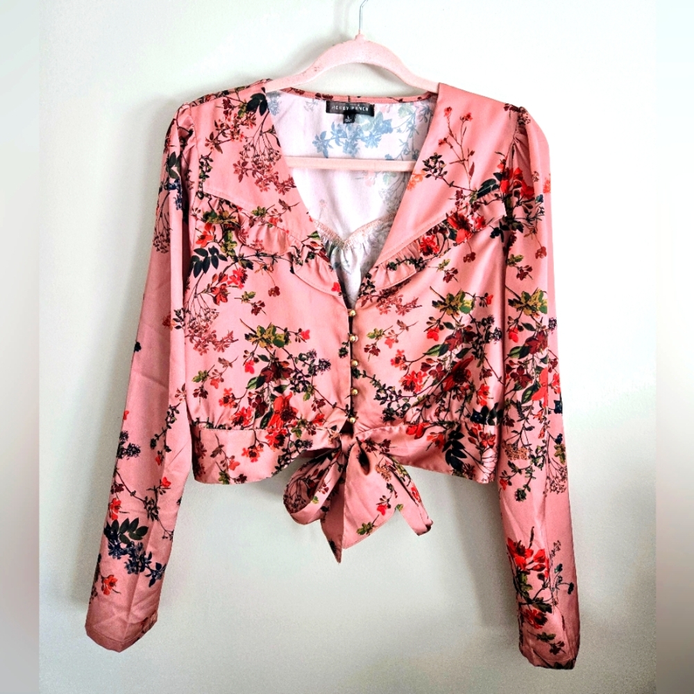 🌸Honey Punch Western Boho Crop Blouse
